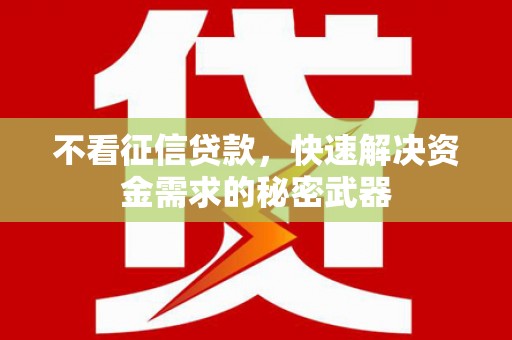 阳城不看征信贷款，快速解决资金需求的秘密武器