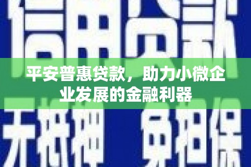 阳城平安普惠贷款，助力小微企业发展的金融利器