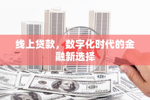 阳城线上贷款，数字化时代的金融新选择